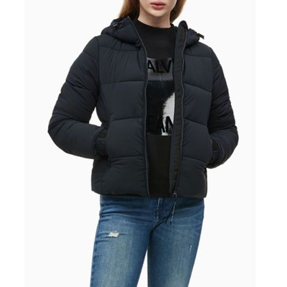 calvin klein black puffer jacket